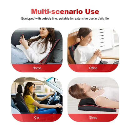 Airbag Neck & Back Massage Pillow – Kneading Lumbar Support Cushion for Chair & Car