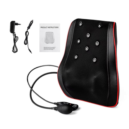 Airbag Neck & Back Massage Pillow – Kneading Lumbar Support Cushion for Chair & Car